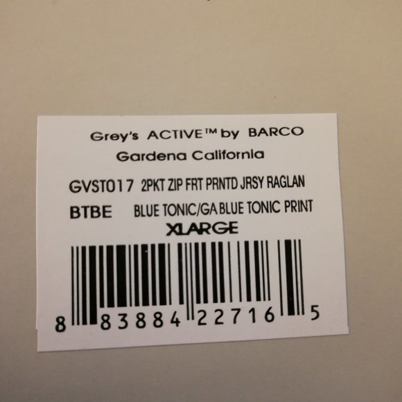 Grey's Anatomy Scrub Top GVST017-BTBE Blue Tonic - Picture 7 of 9